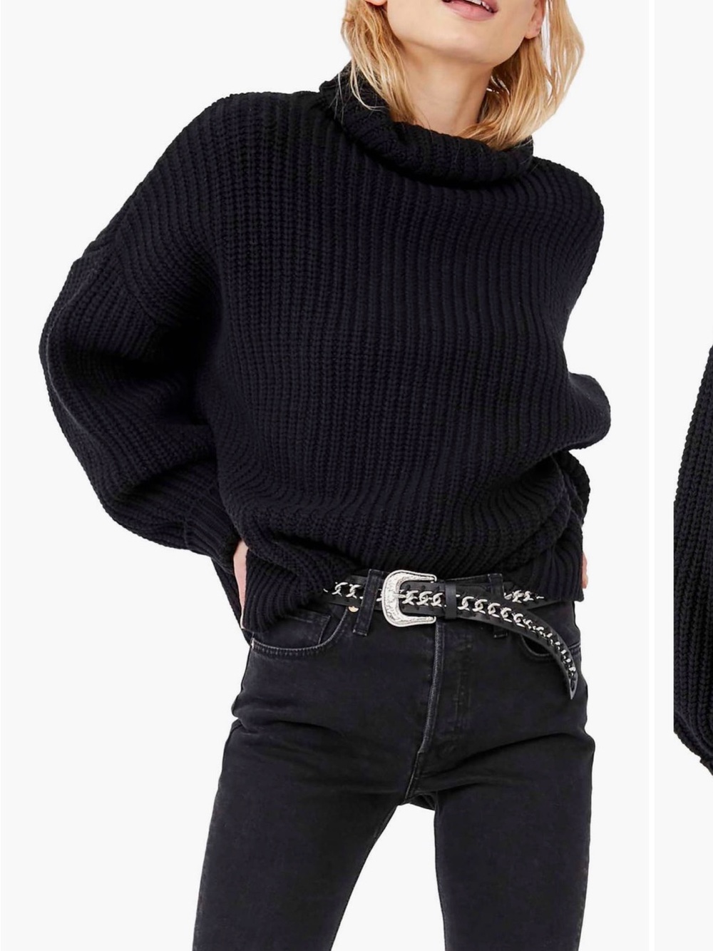 Free People Swim Too Deep sweater in Black